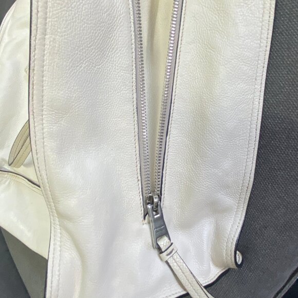 Prada Cream Glace Calf Leather Etiquette Tote Bag - Picture 7 of 16